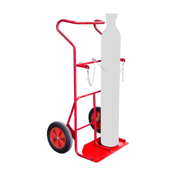 FIMM Sackkarre mit Kipphilfe für 2 Flaschen Tragkraft 250kg mit 400mm pneumatische Reifen