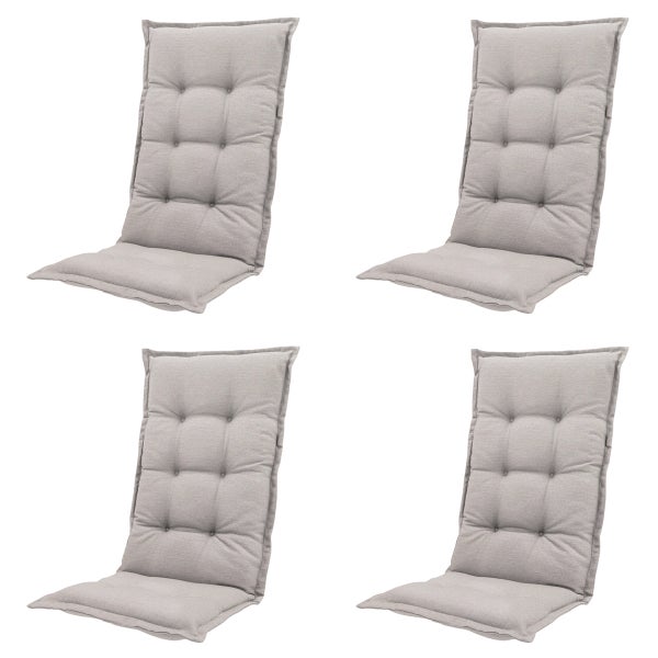 Hochlehnerauflage Naples taupe - Ca. 123x50 cm - 4er-Set