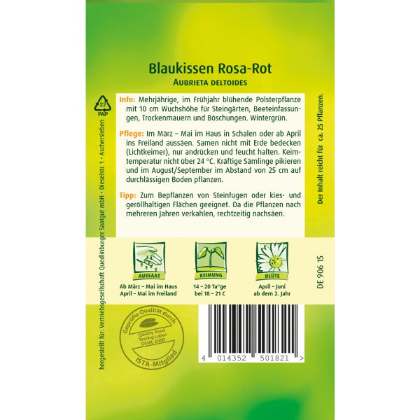 Blaukissen Rosa-rot Samen von Quedlinburger SAATGUT