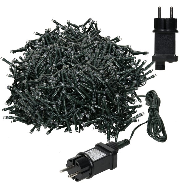 ECD Germany LED Cluster Lichterkette 16m 800 LEDs Kaltweiß 8 Modi, Strombetrieb, IP44 Wasserdicht, Innen- und Außenbereich, Weihnachtsbeleuchtung Weihnachtsbaum Clusterlichterkette Büschellichterkette
