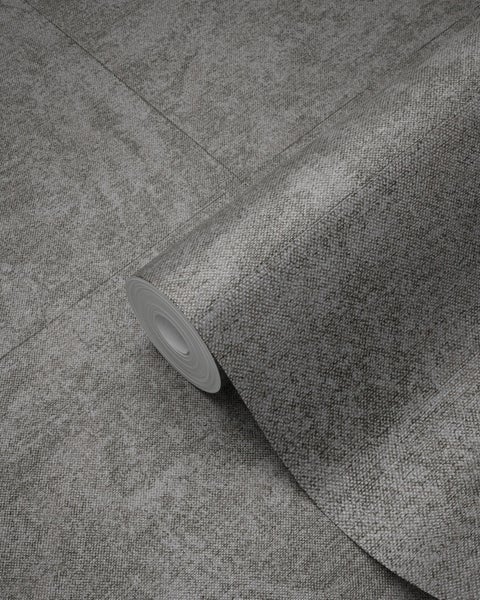 Graue Textiltapete auf Rolle
