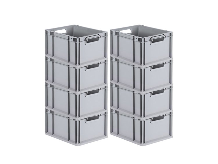 PROREGAL Spar Set 8x Eurobox Nextgen Economy Griffe Offen HxBxT 22 x 30 x 40 cm 20 Liter Eurobehälter Transportbox Transportbehälter
