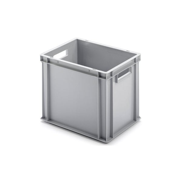 PROREGAL SuperSparSet 4x Eurobehälter mit Offenem Griff und Auflagedeckel HxBxT 32 x 30 x 40 cm 29 Liter Grau Eurobox Transportbox