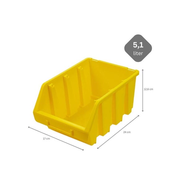PROREGAL SuperSparSet 40x Sichtlagerbox 3 HxBxT 12,6 x 17 x 24 cm Polypropylen Gelb