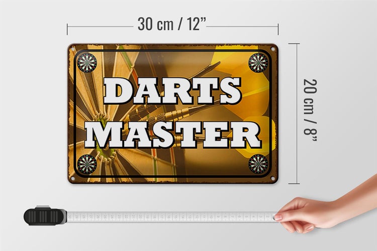 Blechschild Spruch 30x20cm Darts Master Schild deko