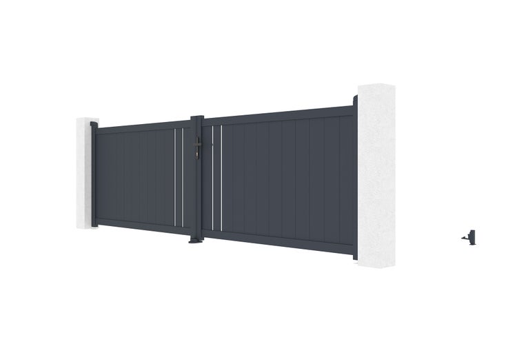 Flügeltor 4m GIONA H.120 graues Aluminium