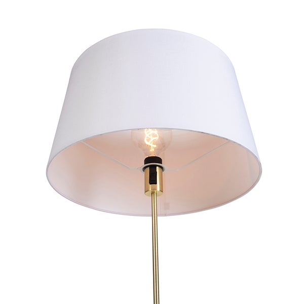 Stehlampe mit Lampenschirm und Leuchtmittel