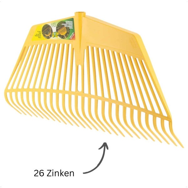 Laubrechen aus Kunststoff mit 26 Zinken für den Gartenbereich