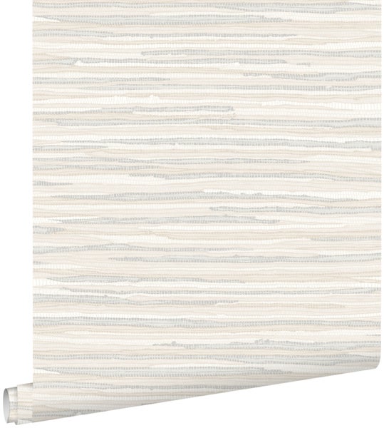 ESTAhome Tapete gewebtes Motiv Beige - 53 cm x 10.05 m - 148617