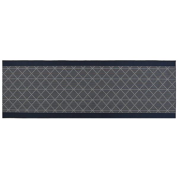 Teppich marineblau 80 x 240 cm geometrisches Muster Kurzflor CHARVAD