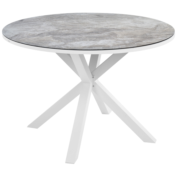 Gartentisch MALETTO 120 cm 120 cm Glas Dunkelgrau