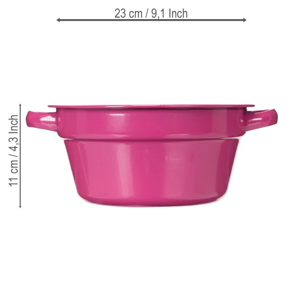 Suppenschüssel mit Griffen, 23 Zentimeter breit und 11 Zentimeter hoch