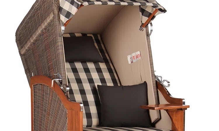 Strandkorb Nordstrand Single Mahagoni PE grey Dessin 505