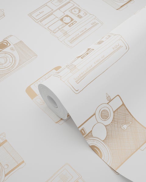 Tapetenrolle mit Kameramuster