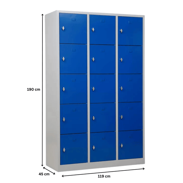 PROREGAL Schließfachschrank Falcon Large HxBxT 190 x 119 x 45 cm Vorhängeschloss Grau-Blau