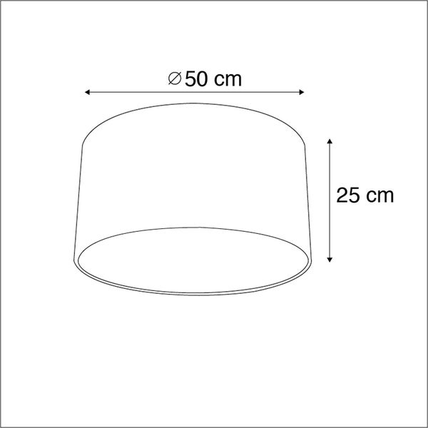 Velour Lampenschirm Pfau Design 50/50/25 mit goldenem Interieur