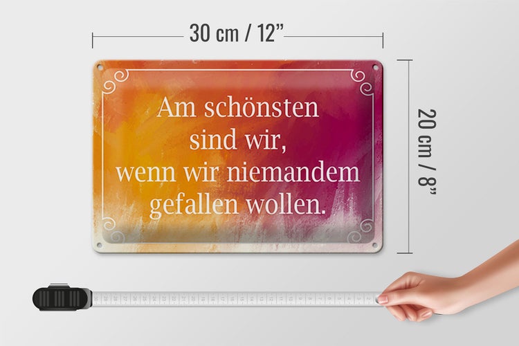 Blechschild Spruch 30x20cm am schönsten sind wir wenn wir