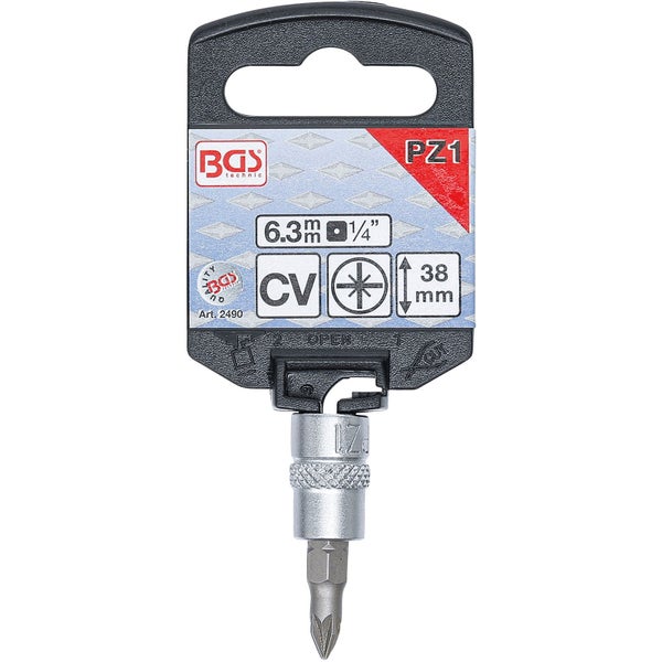 BGS technic Schrauberbit PZ1 mit 6,3 mm und 38 mm Länge