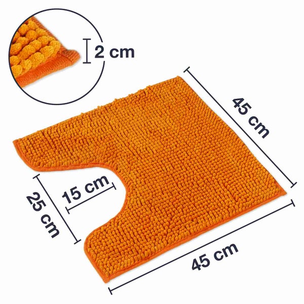 1 St. Badematte, mit WC Auschnitt  PARIS Orange 45 x 45 cm MIT Ausschnitt