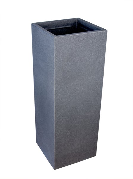 BigDean Pflanzsäule in Stein-Optik - 80 x 30 x 30 cm - hoher Pflanzkübel in Anthrazit - Säule mit glatter Oberfläche - für Innen & Außen - frostsicher