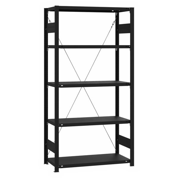 PROREGAL Wohnregal Motemo Made In Germany HxBxT 200 x 100 x 40 cm 5 Ebenen Je 150 kg Fachlast Matt & Schwarz