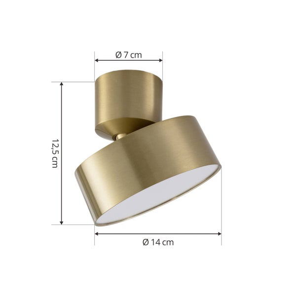 ,schwenkbar (Modern) in Gold / Messing aus Aluminium (1 flammig, ) - Deckenleuchte Wandleuchte Strahler Spot Lampe Wohnzimmerleuchte