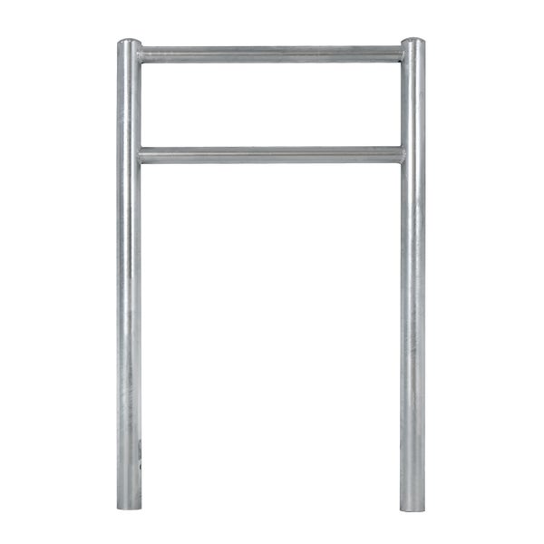 Verzinktes Metallgerüst mit zwei horizontalen Stangen