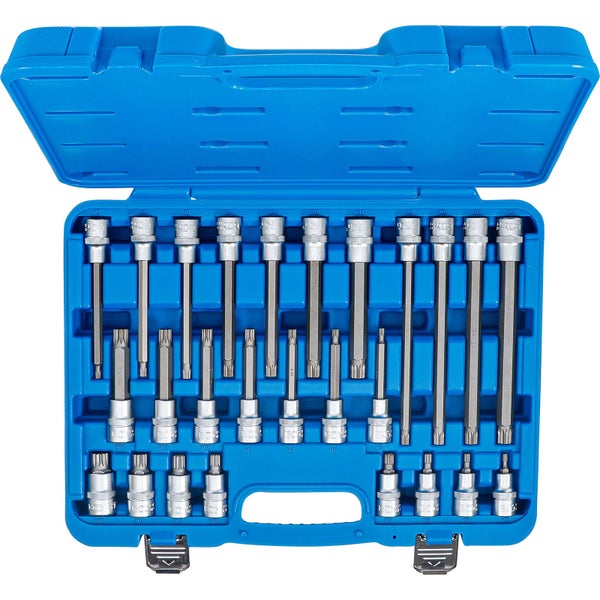 BGS Bit-Einsatz-Satz Antrieb Innenvierkant 12,5 mm (1/2) Innenvielzahn (für XZN) 26tlg. - 5180