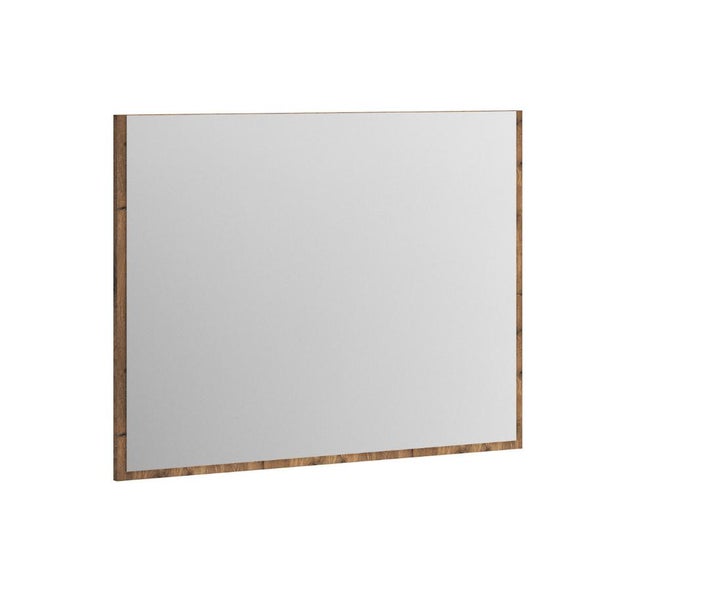 Quadratischer Spiegel mit Holzrahmen für Badezimmer