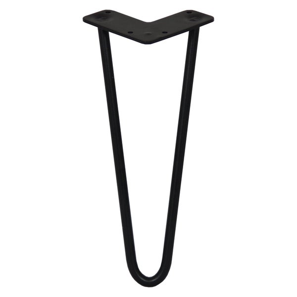 4 x 30.5cm Hairpin Tischbeine 2 Streben - 12mm - Schwarz