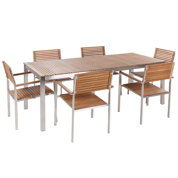 Gartenmöbel Set 6-Sitzer VIAREGGIO FSC® zertifiziertes Teakholz Braun