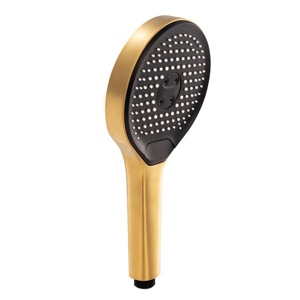 SCHÖNER WOHNEN-Kollektion Handbrause GLAIA, Mattgold, wassersparender Duschkopf rund, Duschbrause mit 3 Strahlarten