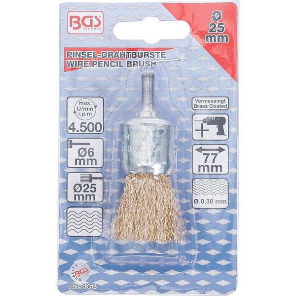 BGS technic Draht-Pinselbürste, 25 mm Durchmesser