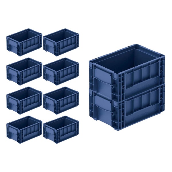 PROREGAL SparSet 10 x VDA KLT Kleinladungsträger Mit Verbundboden HxBxT 14,7 x 20 x 30 cm 5,3 Liter KLT Transportbox Transportbehälter Stapelbehälter