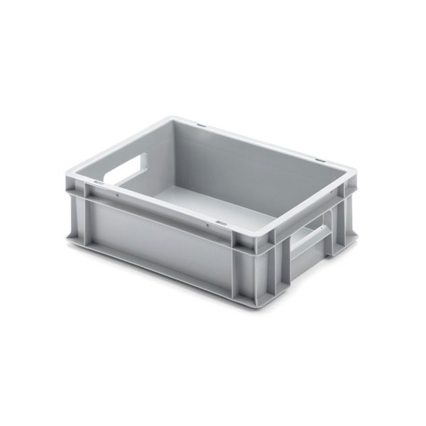 PROREGAL SuperSparSet 5x Eurobehälter mit Offenem Griff und Auflagedeckel HxBxT 12 x 30 x 40 cm 11 Liter Grau Eurobox Transportbox