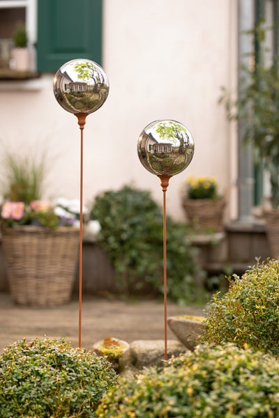 FRANK FLECHTWAREN | Metallstecker Kugel, METALL, L: 118 cm, Kugel: D: 15cm