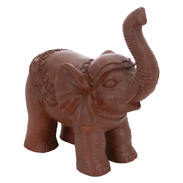 ML-Design Deko Figur Elefant Braun 36x19x39 cm, Orientalische Finish, witterungsbeständig, für Innen & Außen, Glückselefant Statue als Geschenk, Feng Shui Skulptur, Reichtum Figur, Gartendeko Raumdeko