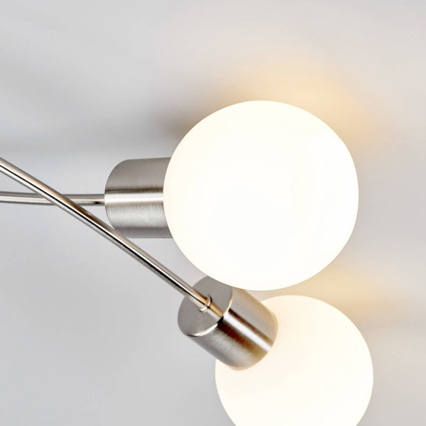 Lindby Deckenlampe Glas Metall nickel matt, Deckenstrahler Deckenleuchte 3x E14 max. 40W ohne Leuchtmittel Strahler Lampe Wohnzimmer Flurlampe