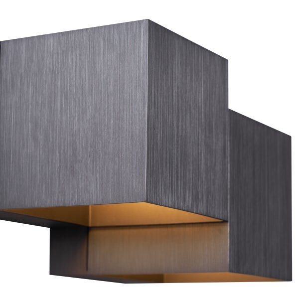 Moderne Wandleuchte Gunmetal 2-flammig - Transfer Double