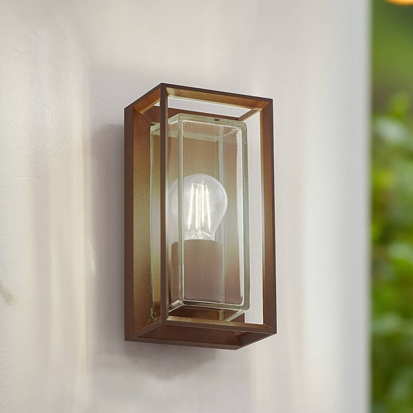 Arcchio Wandleuchte außen Ismera (Modern) in Braun aus Aluminium (1 flammig, E27) - Außenwandleuchten Wandlampe Led Außenlampe Outdoor für Außenwand/Hauswand Haus Terrasse & Balkon