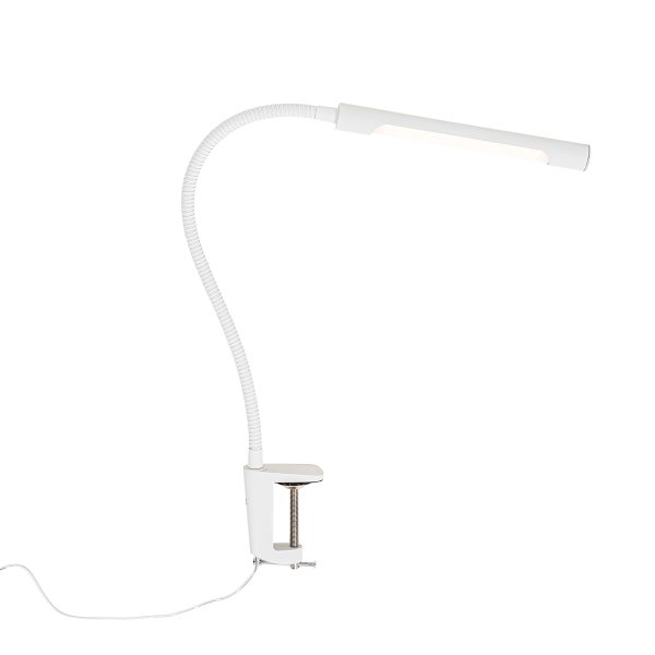 Klemm-Schreibtischleuchte weiß inkl. LED mit Touch-Dimmer - Lionard