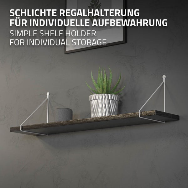 ML-Design 8 Stück Regalhalterung 200 mm, Weiß, Metall, Dreieckige Regalhalterungen, Schwebe Regalwinkel, Draht Wandhalterung, Regalträger für Wandmontage, Wandregal Wandkonsole Hängeregal Regalstütze