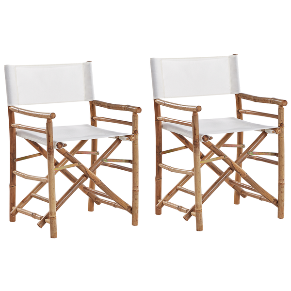 Gartenstuhl 2er Set MOLISE Bambusholz Braun