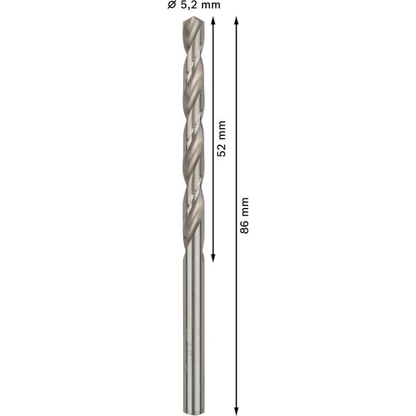 Bosch PRO Metal HSS-G Spiralbohrer 5,2 x 52 x 86 mm - 2608595063