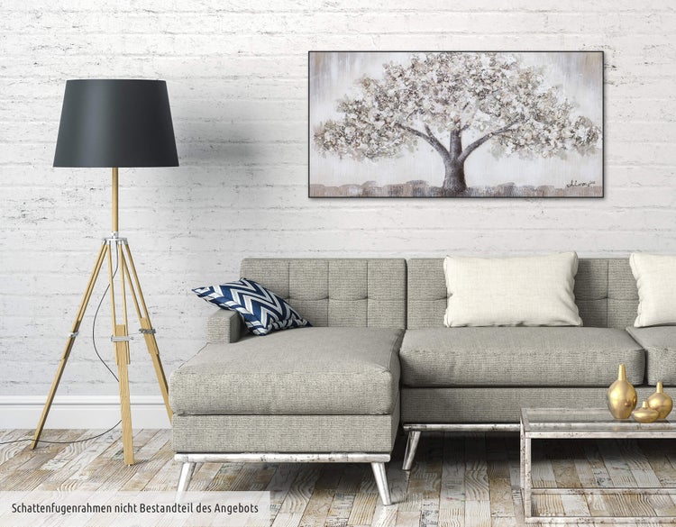 Handgemaltes Gemälde Acrylfarbe 120x60cm Grau