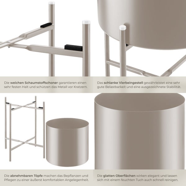 Blumenständer aus Metall mit abnehmbarem Blumentopf