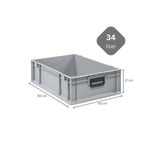 PROREGAL Spar Set 5x Eurobox Nextgen Portable Duo HxBxT 17 x 40 x 60 cm 34 Liter Eurobehälter Transportbox Transportbehälter Stapelbehälter