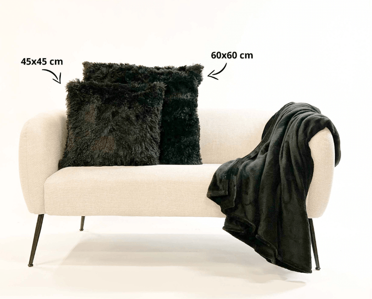 Fluffy Kissenbezug - Fluffy 45x45 cm, Schwarz