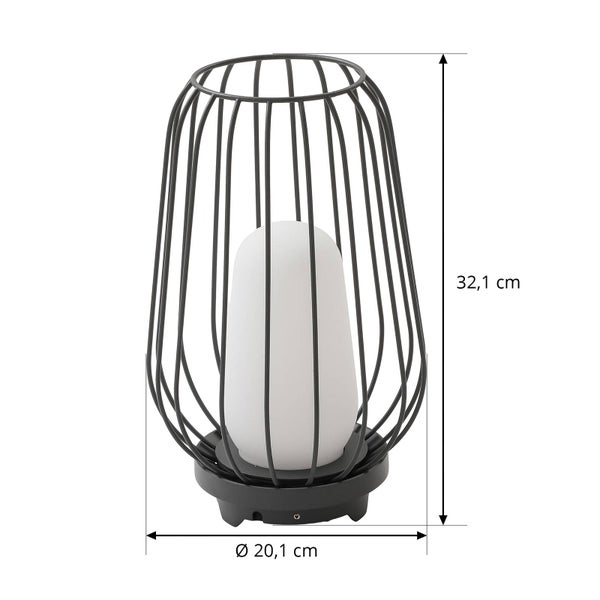 Dekorative Laterne mit den Maßen 32,1 cm Höhe und 20,1 cm Durchmesser