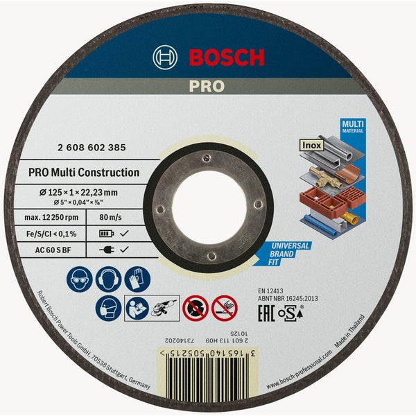 Bosch PRO Multi Material Trennscheibe 125 x 1 x 22,23 mm - 2608602385